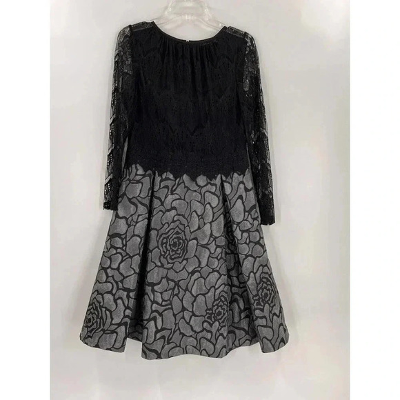 Polin Dress Black and Gray Lace Dress Gorgeous Tag States 3 Fits Larger EUC - Picture 2 of 8